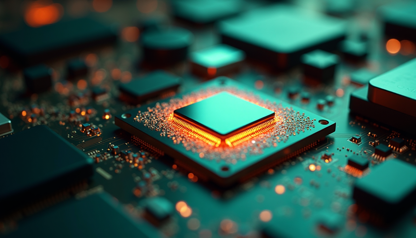 Close-up of a gaming processor and cooling system.
