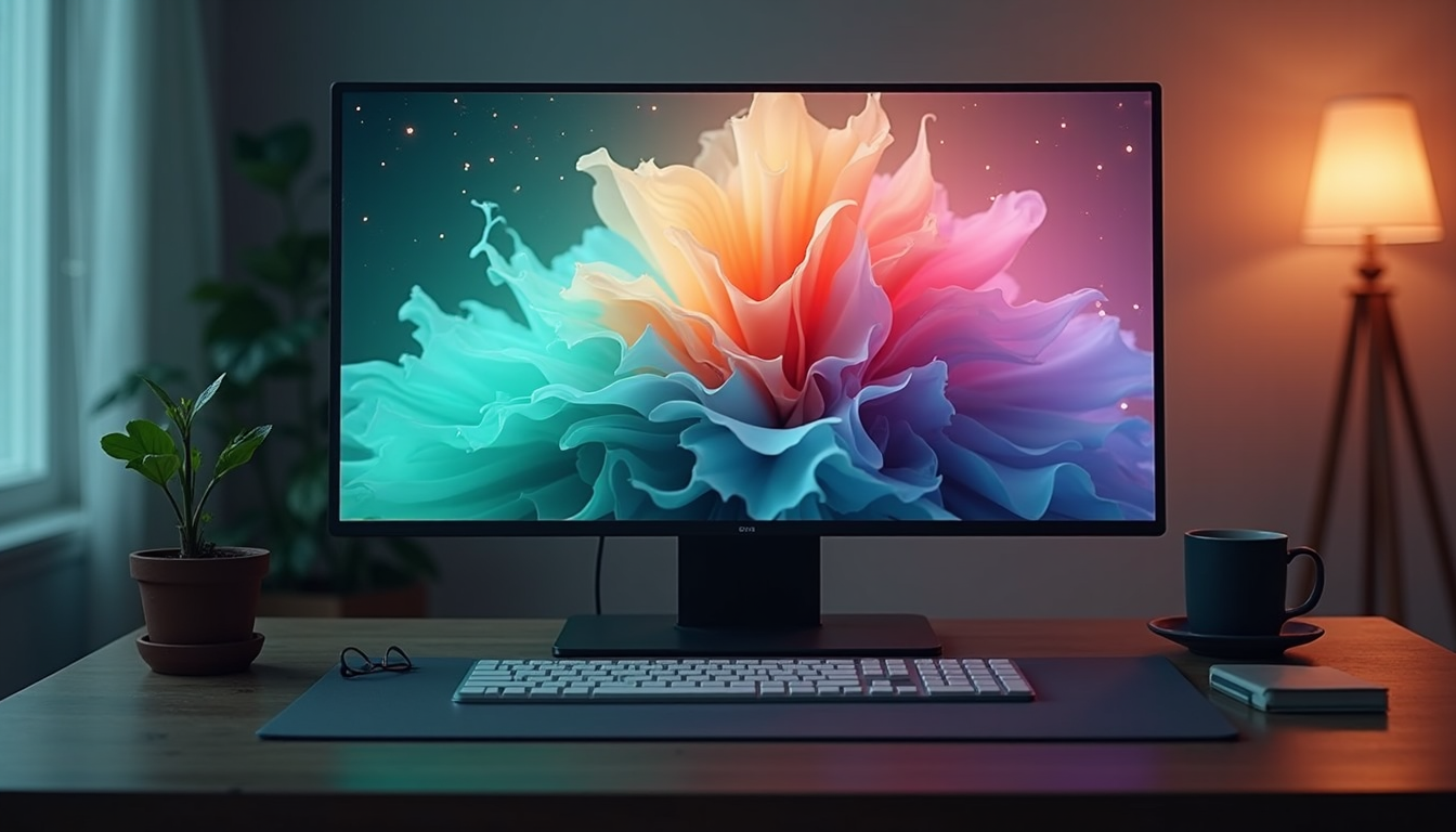 A close-up of a high-resolution 4.5K display.