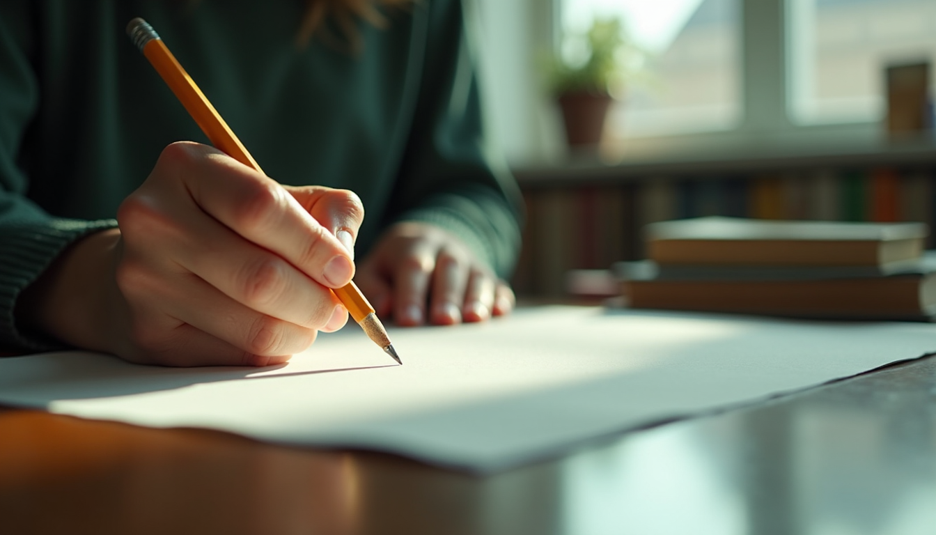 A hand writing on paper.